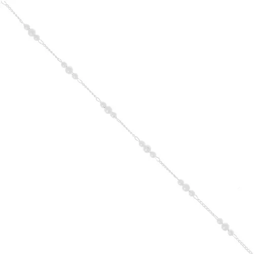 Rombo chain with 4mm imitation freshwater pearls - Silver Tone x50cm