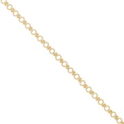 6.3mm Chain with hammered round rings and balls - Gold Tone x50cm