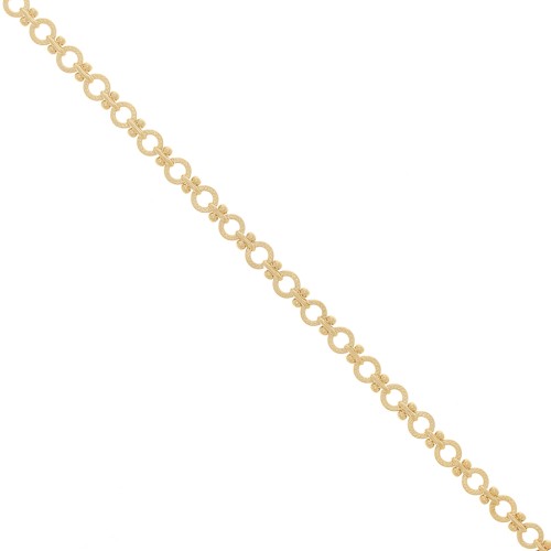 6.3mm Chain with hammered round rings and balls - Gold Tone x50cm