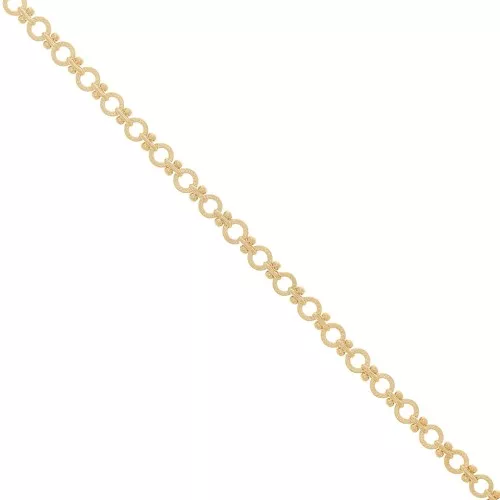 6.3mm Chain with hammered round rings and balls - Gold Tone x50cm