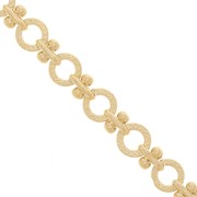 6.3mm Chain with hammered round rings and balls - Gold Tone x50cm