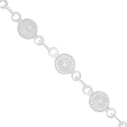 4.5mm Flower chain - silver Tone x50cm
