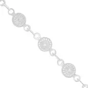 4.5mm Flower chain - silver Tone x50cm