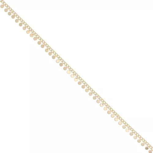 Rombo chain with 5.7mm small round tassels - Gold Tone x50cm