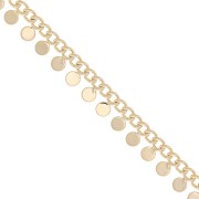 Rombo chain with 5.7mm small round tassels - Gold Tone x50cm