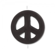 Bead Howlite Peace 15mm Jet x1|raw }}