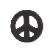 Bead Howlite Peace 15mm Jet x1