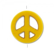 Bead Howlite Peace 15mm Yellow x1