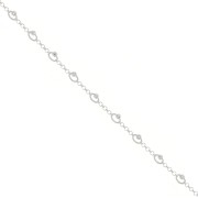 Jaseron mesh Chain with 5mm faceted beads - Silver Tone x50cm|raw }}