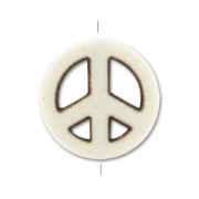 Bead Howlite Peace 15mm Bone imitation x1|raw }}