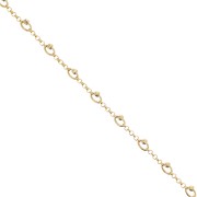 Jaseron mesh Chain with 5mm faceted beads - Gold Tone x50cm