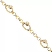 Belcher chain with 5mm faceted beads - Gold Tone x50cm