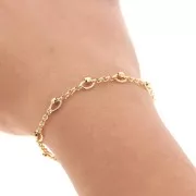 Belcher chain with 5mm faceted beads - Gold Tone x50cm
