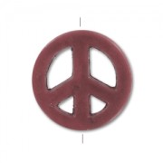 Bead Howlite Peace 15mm Chocolate x1