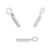 0.5mm End clips - Fine silver plating x20