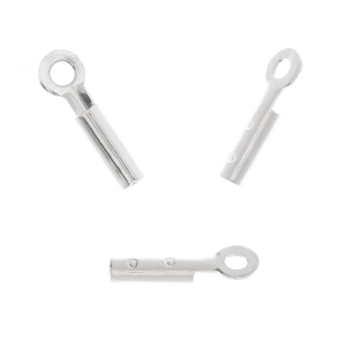 0.5mm End clips - Fine silver plating x20