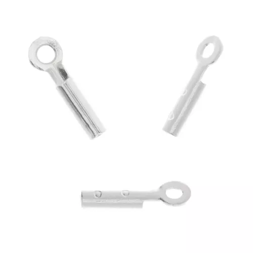 0.5mm End clips - Fine silver plating x20