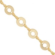 Chain with 6.1mm hollowed out circles - Gold Tone x50cm