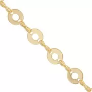 Chain with 6.1mm hollowed out circles - Gold Tone x50cm