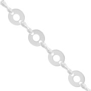 Chain with 6.1mm hollowed out circles - Silver Tone x50cm