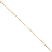 Chain with 5.5mm bars and small beads - Gold Tone x50cm|raw }}