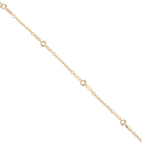 Chain with 5.5mm bars and small beads - Gold Tone x50cm