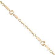 Chain with 5.5mm bars and small beads - Gold Tone x50cm