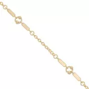 Chain with 5.5mm bars and small beads - Gold Tone x50cm