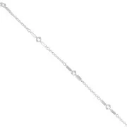 Chain with 5.5mm bars and small beads - Silver Tone x50cm