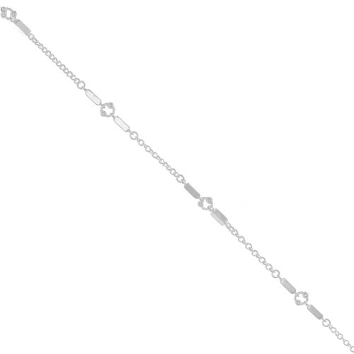 Chain with 5.5mm bars and small beads - Silver Tone x50cm