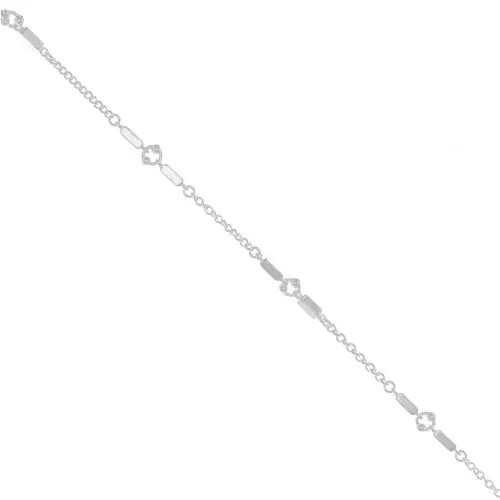 Chain with 5.5mm bars and small beads - Silver Tone x50cm