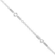 Chain with 5.5mm bars and small beads - Silver Tone x50cm