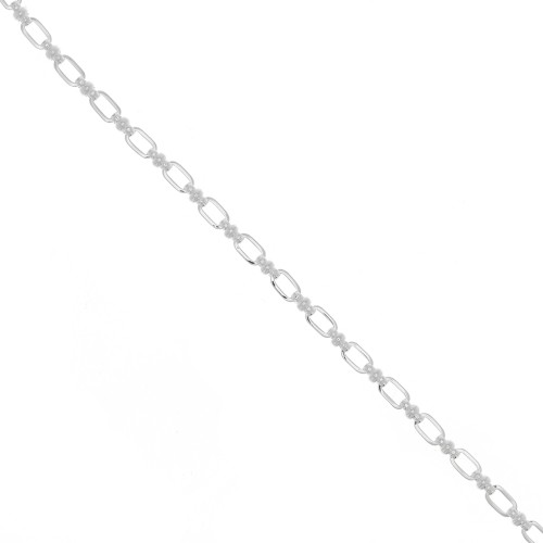 4.8mm Fancy Rectangle Rounded Chain - Silver Tone x50cm