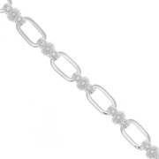4.8mm Fancy Rectangle Rounded Chain - Silver Tone x50cm