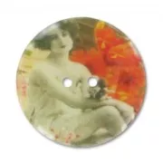 Printed button 28mm Romantique x1