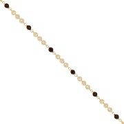 4.5mm Chain with flowers & glass beads - Gold Tone - Black x50cm