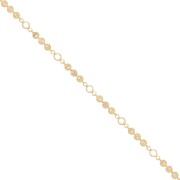 Chain with 4.5mm flowers & glass beads - Gold Tone - Transparent x50cm|raw }}