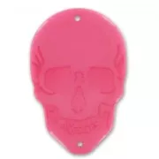 Skull spacer 2 holes 51mm Pink x1