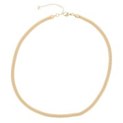 5mm 304 Stainless steel Mirror mesh choker - flat snake - Gold Tone x49cm