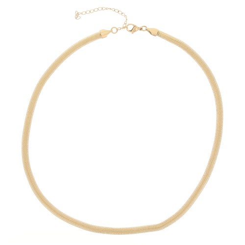 5mm 304 Stainless steel Mirror mesh choker - flat snake - Gold Tone x49cm