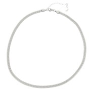 5mm 304 Stainless steel Mirror mesh choker - flat snake x49cm|raw }}