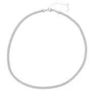 5mm 304 Stainless steel Mirror mesh choker - flat snake x49cm
