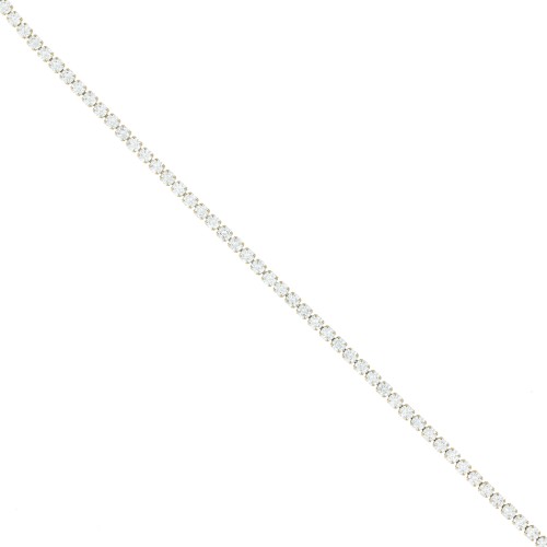 3mm 304 Stainless Steel Cut zirconium oxide Rhinestone Chain - Crystal - Gold Tone x50cm
