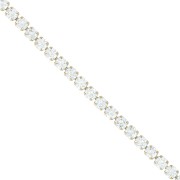 3mm 304 Stainless Steel Cut zirconium oxide Rhinestone Chain - Crystal - Gold Tone x50cm