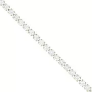 3mm 304 Stainless Steel Cut zirconium oxide Rhinestone Chain - Crystal - Gold Tone x50cm