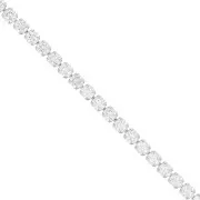 3mm 304 Stainless Steel Cut zirconium oxide Rhinestone Chain - Crystal x50cm
