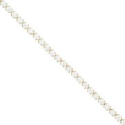 2mm 304 Stainless Steel Cut zirconium oxide Rhinestone Chain - Crystal - Gold Tone x50cm