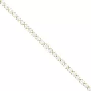 2mm 304 Stainless Steel Cut zirconium oxide Rhinestone Chain - Crystal - Gold Tone x50cm