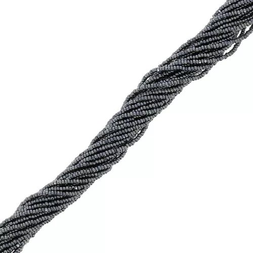 Charlottes Preciosa 15/0 Jet Hematite x9g