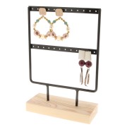21.5x15cm Jewellery holder - Jewellery display in metal and wood - Black x1